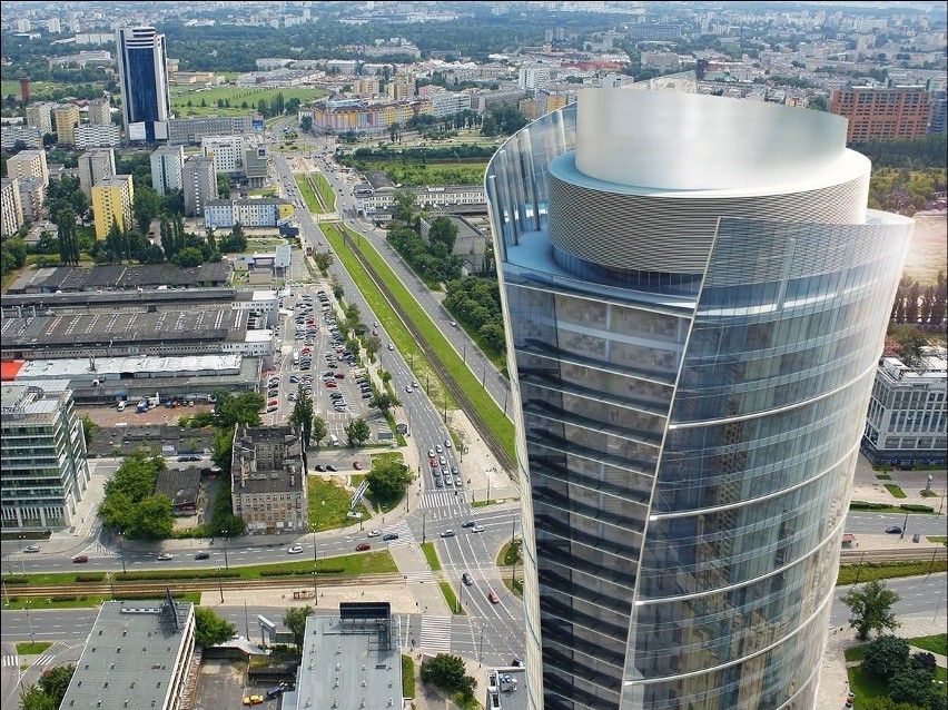 Kompleks biurowy Warsaw Spire powstaje w dzielnicy Wola w...
