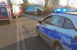 Wypadek we wsi Szczygły Górne. Kierowca ciężarówki prawdopodobnie zasnął za kierownicą (ZDJĘCIA)