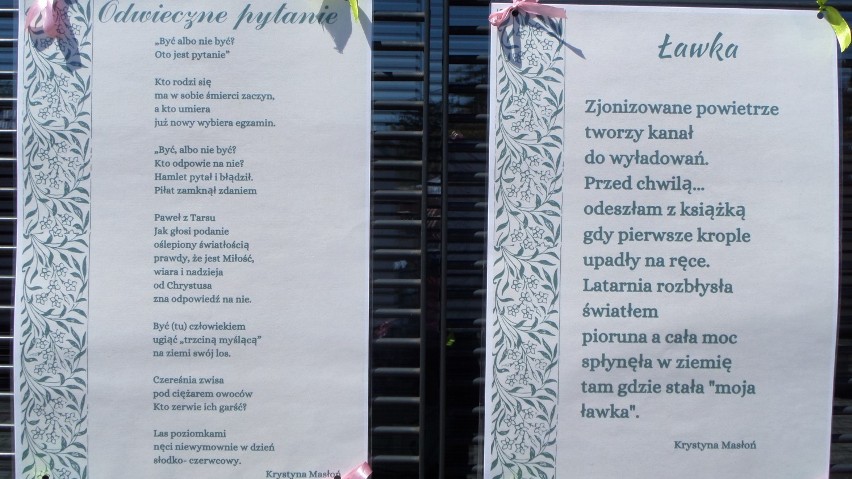 Poezja wyszła na ulicę. Galeria wierszy przed Miejskim Domem Kultury w Myszkowie ZDJĘCIA