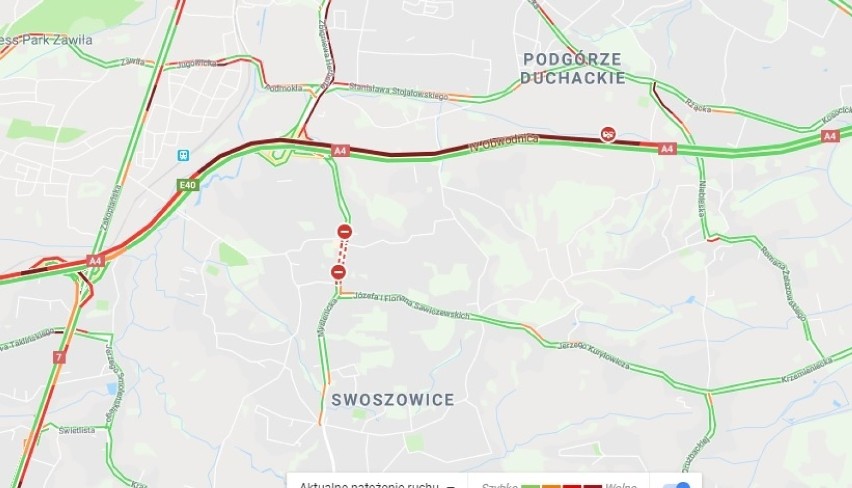 Kolizja na A4. Korek w stronę Katowic                                