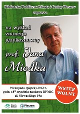 Znawca języka polskiego prof. Jan Miodek będzie w Pleszewie