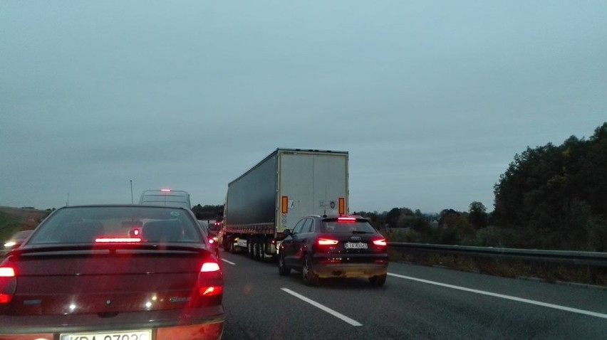 Wypadek w Podłężu. Ogromny korek na autostradzie A4