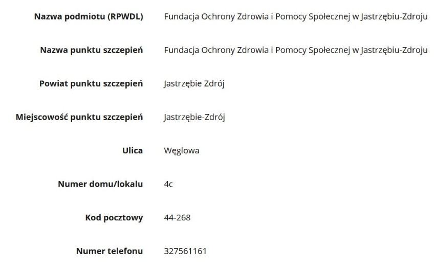 Lista miejsc do szczepienia na koronawirusa w...