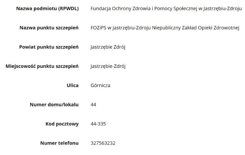 Lista miejsc do szczepienia na koronawirusa w...