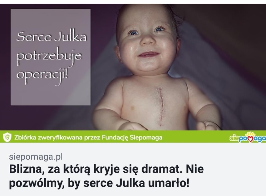 Julian Kruszyński z Rybnika ma połówkę serca. Rodzice chcą...