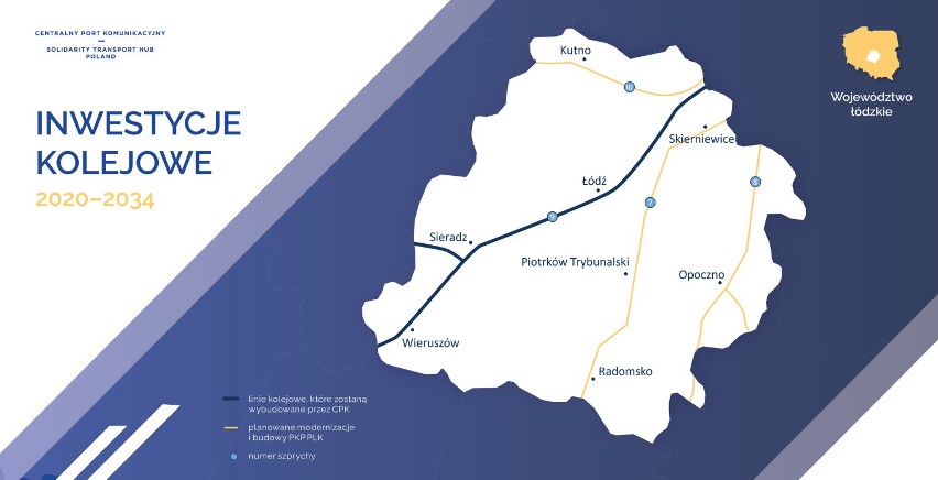 Cztery warianty linii kolejowej dużych prędkości w rejonie Wieruszowa