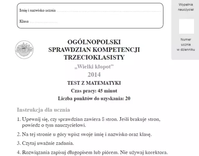 Sprawdzian trzecioklasisty 2014 z Operonem. Matematyka [ARKUSZE i ODPOWIEDZI]