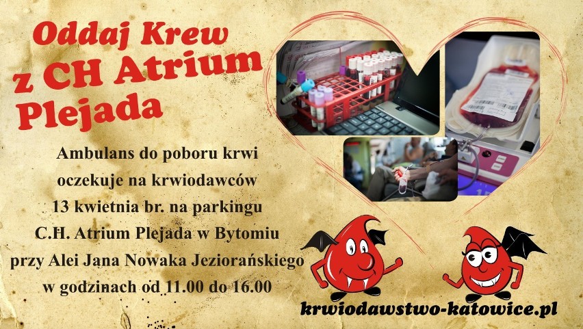 Oddaj krew w Atrium Plejada