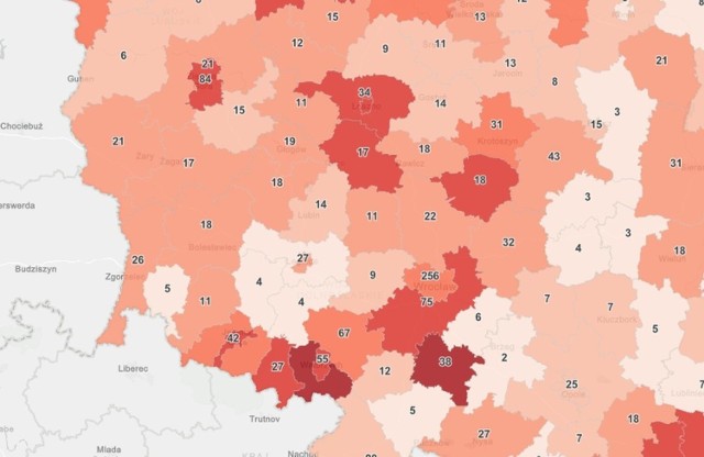 Dolny Śląsk jest jednym z regionów, w których sytuacja epidemiczna staje się coraz trudniejsza - ogłosił w poniedziałek minister zdrowia Adam Niedzielski. I rzeczywiście, mamy już pięć powiatów, w których dzienny współczynnik zakażeń z ostatnich dwóch tygodni przekroczył 50 - czyli wartość, przy której wprowadzano dodatkowe obostrzenia na Warmii i Mazurach, Pomorzu, Mazowszu i w Lubuskiem. Coraz poważniejsza sytuacja jest m.in. w samym Wrocławiu i w powiecie wrocławskim.


Zobacz na kolejnych slajdach najnowsze dane z dolnośląskich miast i powiatów - posługuj się klawiszami strzałek, myszką lub gestami.