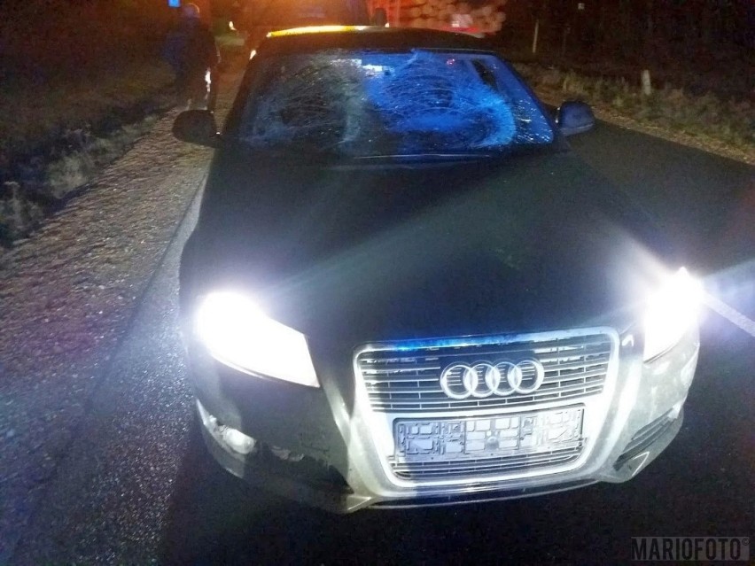 Wypadek w Kup. 36-letni pijany pieszy potrącony przez audi