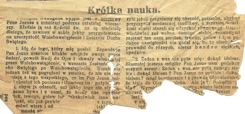 Stare gazety "Tygodnik Parafii Zbąszyńskiej".  Z kart historii