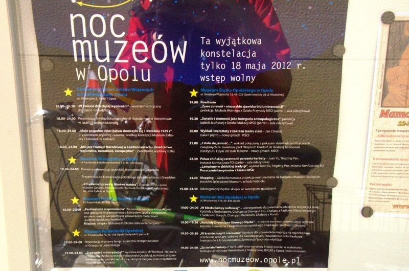 plakat Nocy Muzeów w Opolu
