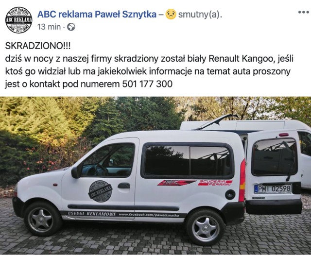 Dzięki Państwa reakcji i udostępnianiu naszego posta, udało się odnaleźć skradzione w Międzychodzie w Sylwestra auto (2.01.2020).