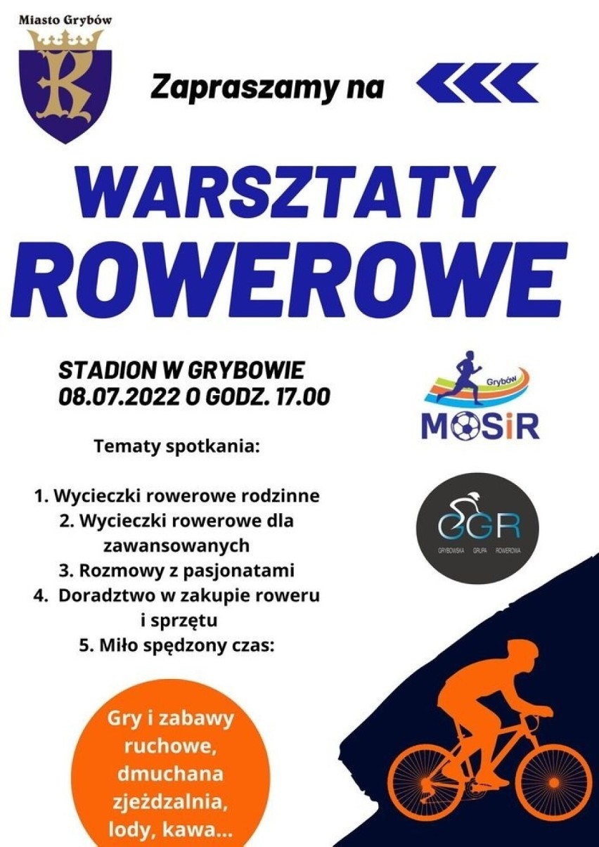 GRYBÓW

Piątek - lipca

Warsztaty rowerowe na stadionie