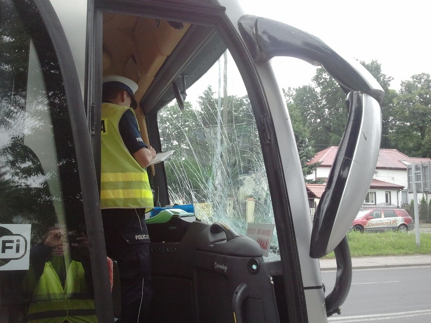 Zderzenie dwóch autobusów na ul. Brzezińskiej w Łodzi