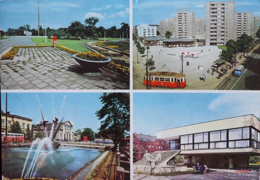 1972 , SOSNOWIEC POMNIK, PLASTRY, FONTANNA, PAŁAC