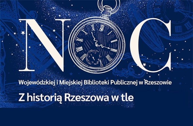 Plakat Nocy Wojewódzkiej i Miejskiej Biblioteki Publicznej w Rzeszowie 2024