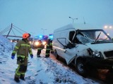 Na autostradzie A4 pod Górą św. Anny bus zderzył się z ciężarówką [zdjęcia]