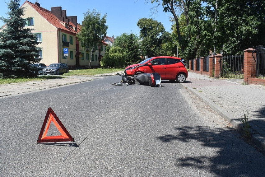 Kolizja na ulicy Piastów w Krośnie Odrzańskim.