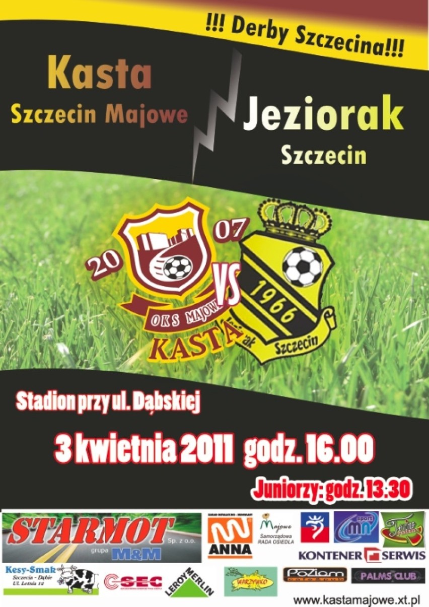 Kasta Szczecin-Majowe - Jeziorak Szczecin: plakat przedmeczowy