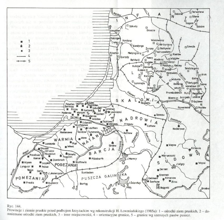 Rys. 5. Mapa  Prus przed podbojem krzyżackim wg H....
