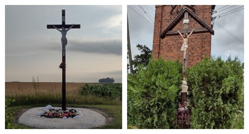 Krzyże upamiętniające bitwy z husytami pod Kluczborkiem.