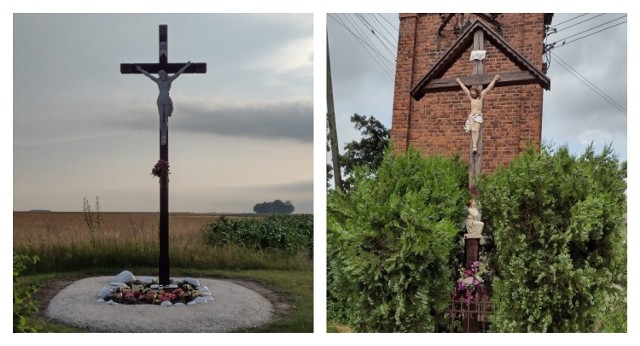Krzyże upamiętniające bitwy z husytami pod Kluczborkiem.
