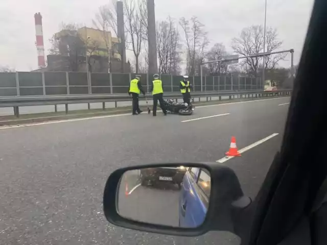 Wypadek motocyklisty na DTŚ w Zabrzu