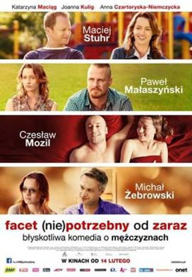  Film. Facet (nie)potrzebny od zaraz

14 lutego wchodzi na ekrany najnowszy film reżyserki Weroniki Migoń - "Facet (nie) potrzebny od zaraz". 

To nowoczesna, niebanalna komedia o poszukiwaniu miłości i własnego ja w wielkim mieście oraz różnych, często zaskakujących obliczach relacji damsko-męskich. 
W głównych rolach: Katarzyna Maciąg, Anna Czartoryska- Niemczycka i Joanna Kulig, Czesław Mozil, Łukasz Garlicki i Marcel Sabat.

Zobacz również:Gwiazdy na premierze filmu "Facet (nie)potrzebny od zaraz"

Jeśli chcecie spędzić walentynkowy wieczór w kinie na nietypowej i niebanalnej komedii romantycznej, koniecznie wybierzcie film "Facet (nie) potrzebny od zaraz".