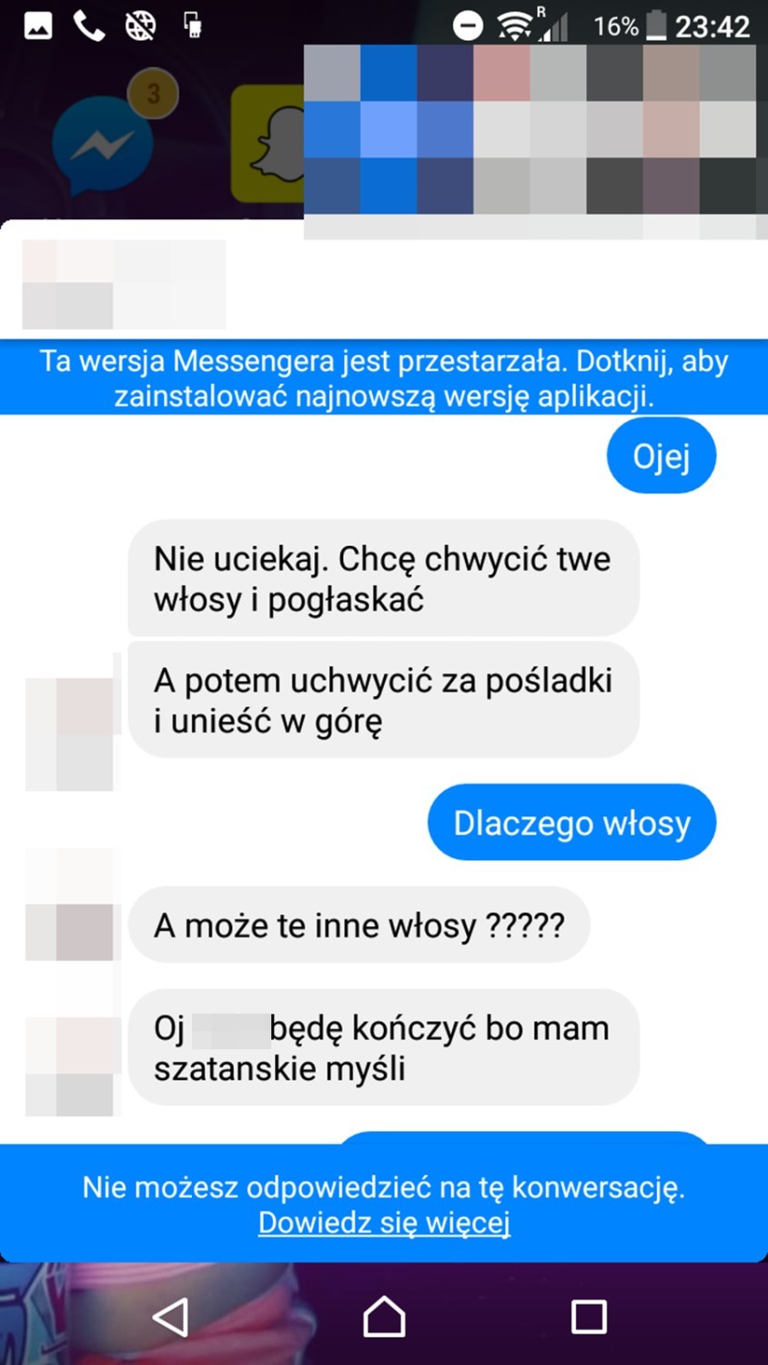 Czy nauczyciel pisał sprośne teksty do małoletnich dziewcząt? Dlaczego sprawa stoi w miejscu? (SCREENY)