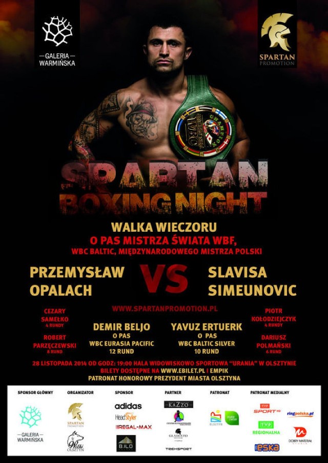 Oficjalny plakat promujący galę Spartan Boxing Night. / Fot. Spartan Promotion