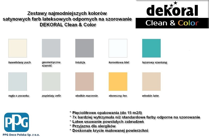 Zestawy farb DEKORAL Clean & Color
Zestawy najmodniejszych...