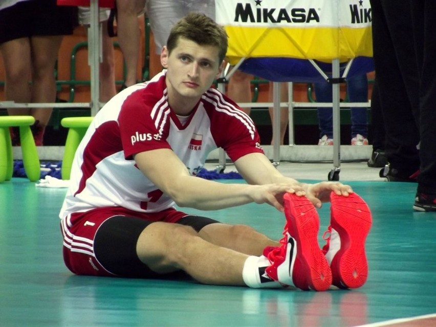 Piotr Nowakowski odpoczywa po wyczerpującym meczu z USA