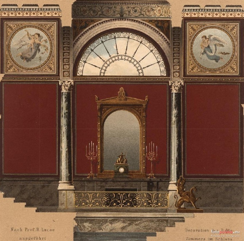 1869 
Projekt wystroju łazienki w pałacu
