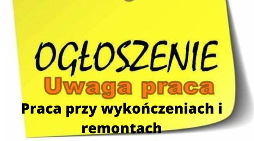 Zatrudnię do prac remontowych i wykończeniowych.
Stawka...