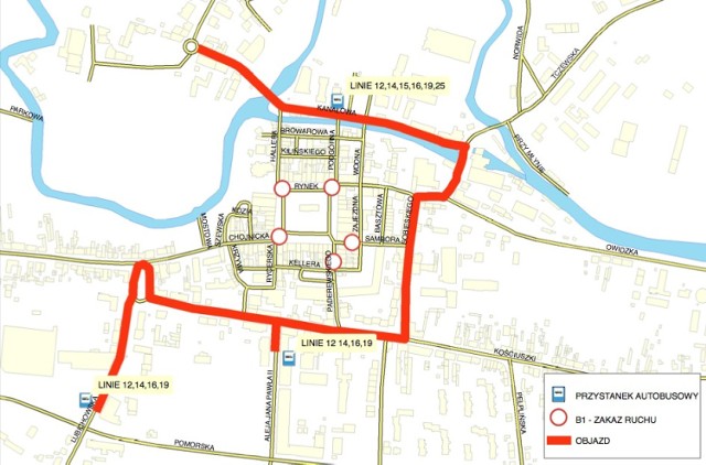 MZK Starogard: mapa objazdów w weekend