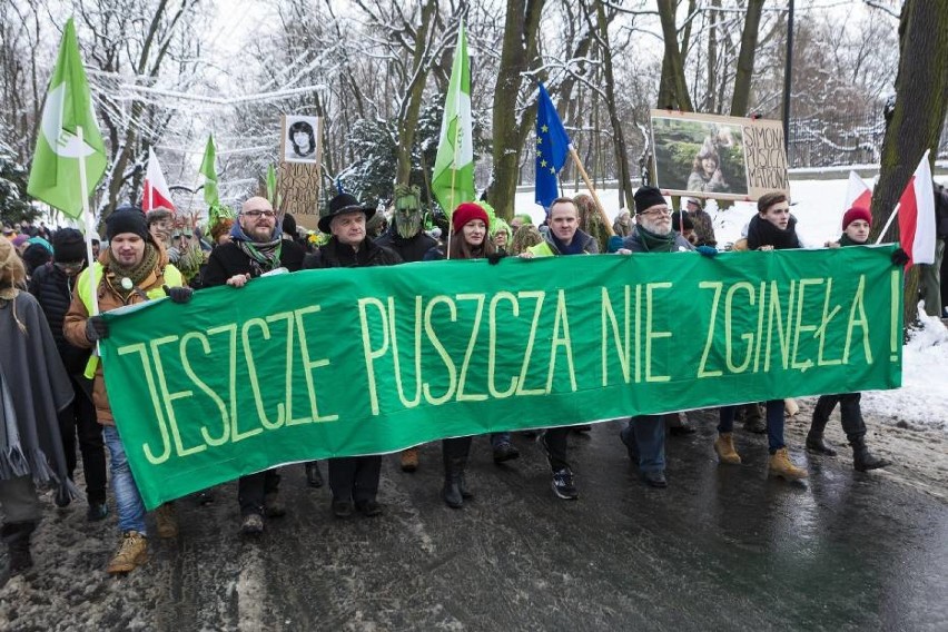 Marsz Entów w obronie Puszczy Białowieskiej w Warszawie