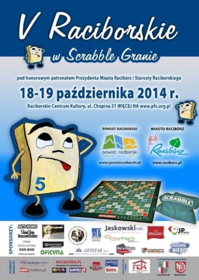 RCK w Raciborzu: czekają nas V Otwarte Mistrzostwa w Scrabble