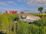 Dachowanie pod Byczyną. Wypadek na drodze Wojsławice - Nasale [ZDJĘCIA]