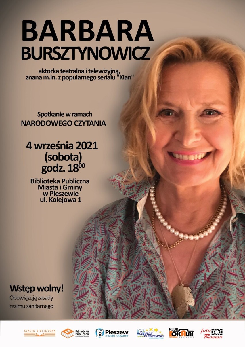 Barbara Bursztynowicz zawita do pleszewskiej książnicy 4 września (sobota) 2021 roku