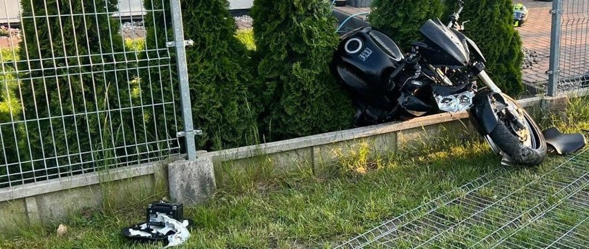 Wypadek motocyklisty w miejscowości Łęczyce. Mężczyzna trafił do szpitala