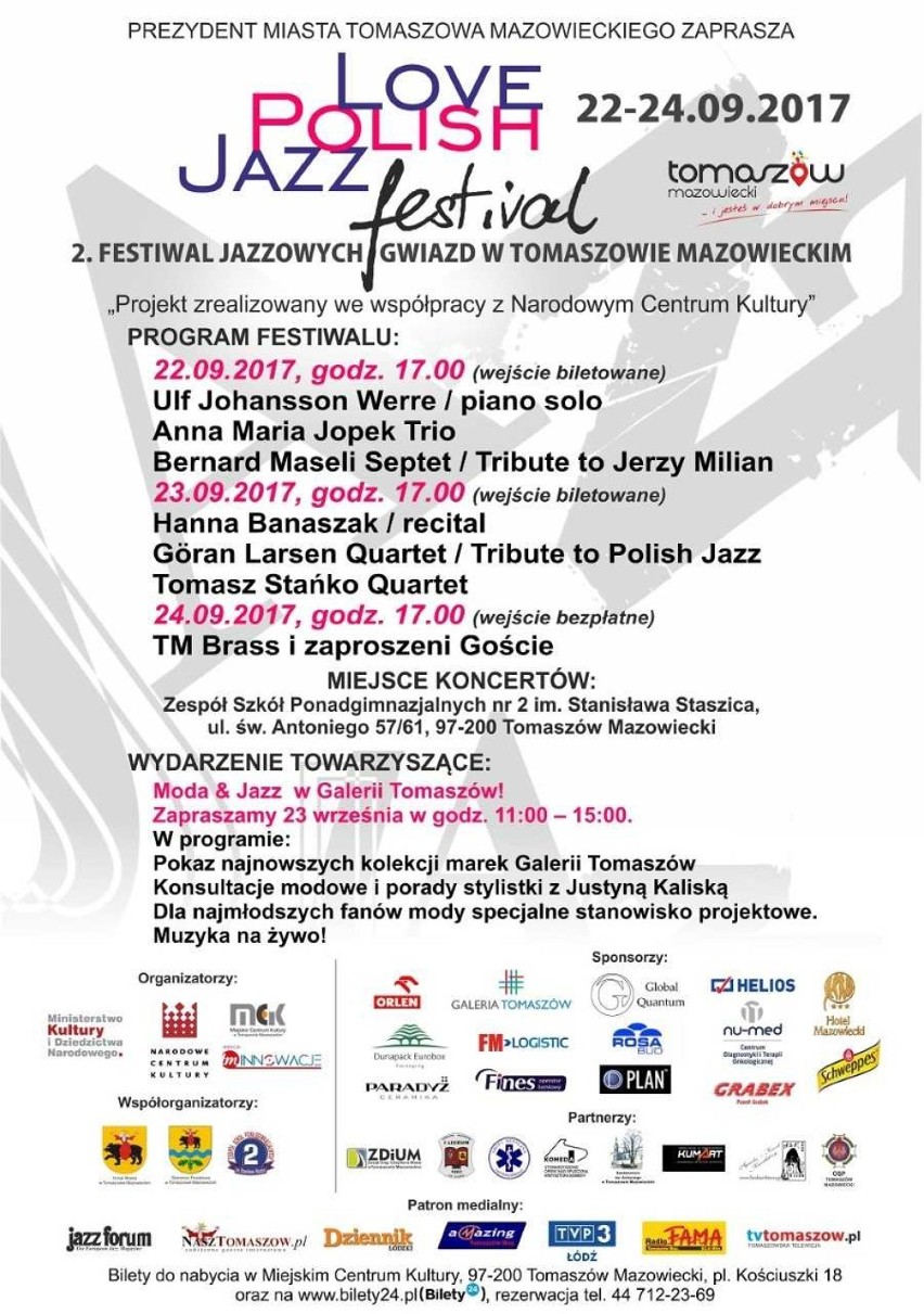 Dzieje się w ten weekend w Tomaszowie i Opocznie. W Tomaszowie festiwal jazzowy