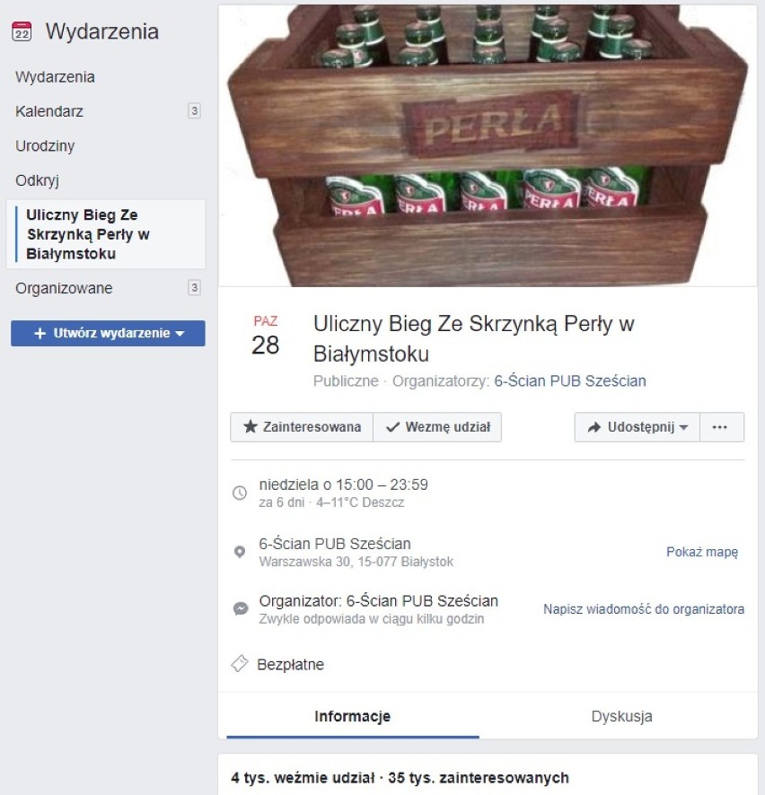 Śmieszne wydarzenia na Facebooku.