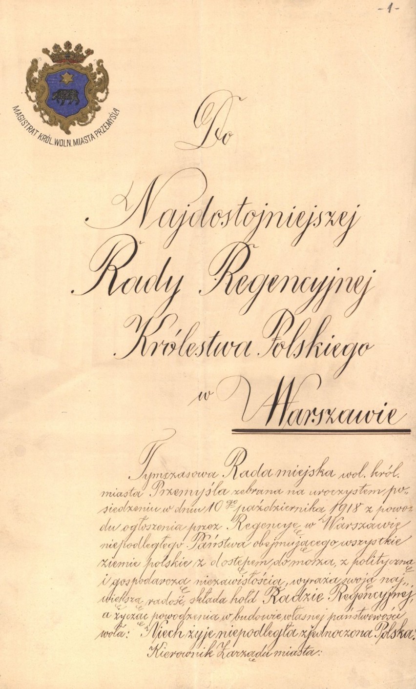 Dokumenty z 1918 r. w zbiorach Archiwum Państwowego w...