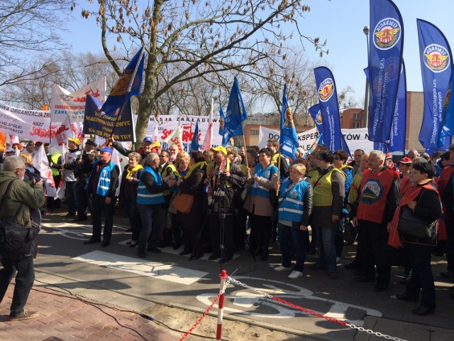 Protest kolejarzy w Warszawie