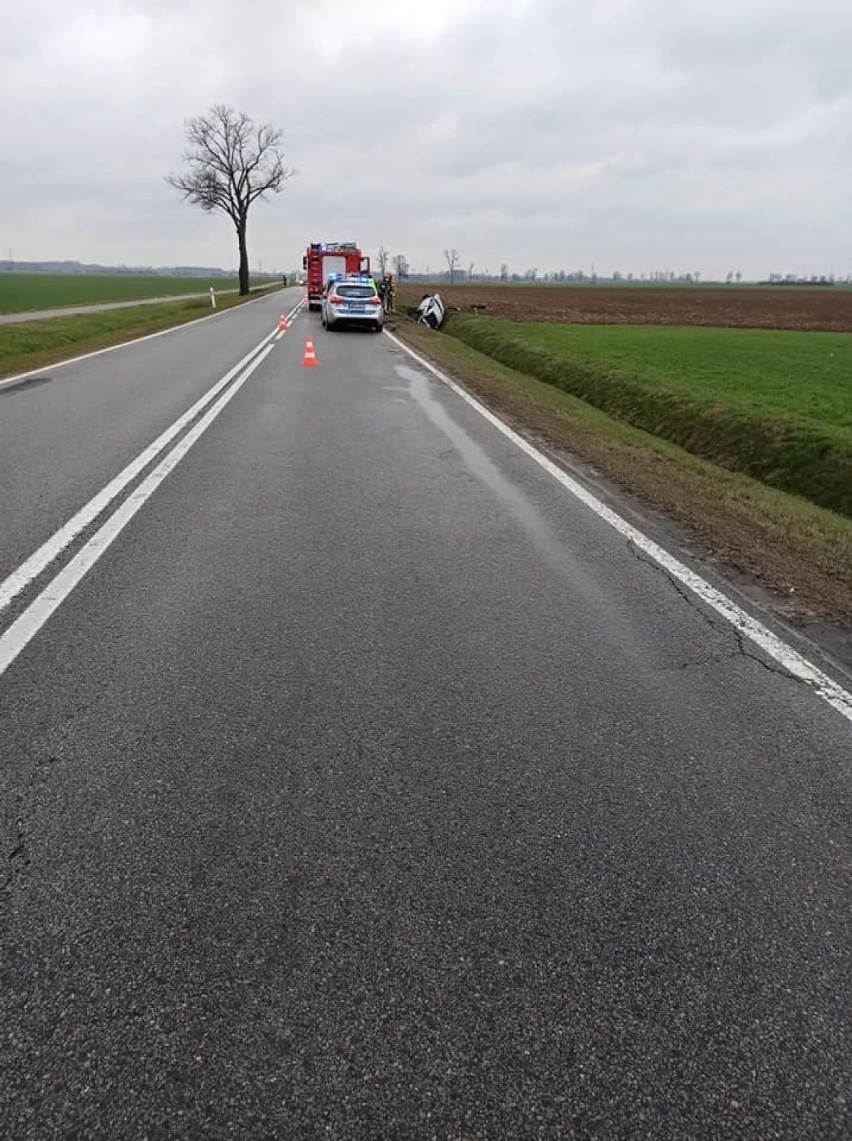 Gm. Stare Pole. Wypadek na drodze krajowej nr 22 od strony Elbląga