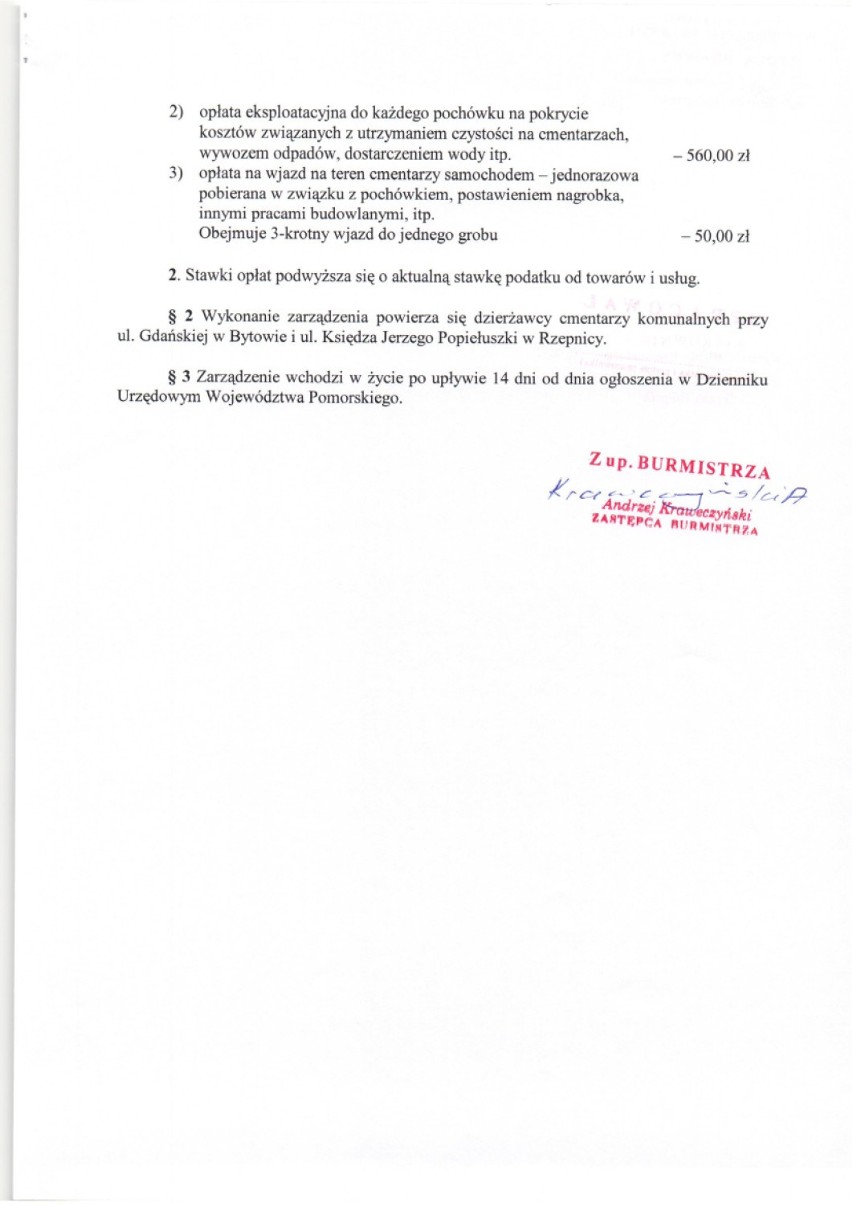 Burmistrz Bytowa Ryszard Sylka działa na szkodę samorządu? Tak uważa radny Leszek Szymczak. Pod lupę wziął umowę dzierżawy cmentarzy