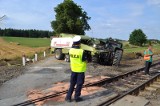 Chojnice: Wypadek na torach - ciągnik zderzył się pociągiem