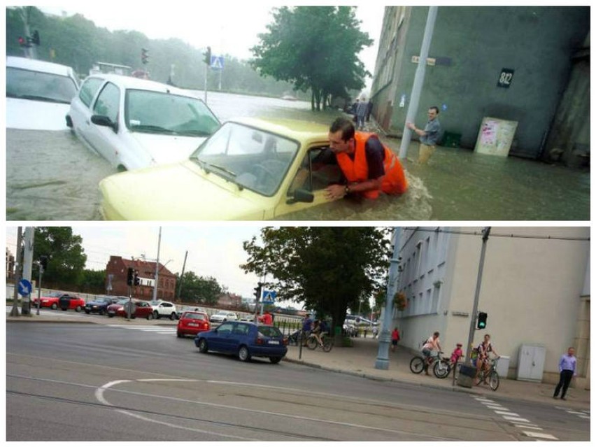 13 lat po wielkiej powodzi w Gdańsku. Co się zmieniło? Zobacz archiwalne i aktualne zdjęcia