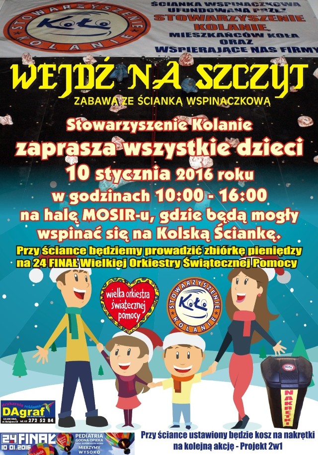 Wejdź na szczyt. Zabawa na ściance wspinaczkowej